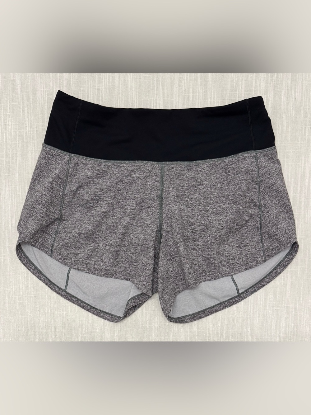 Lululemon Speed Up Short Tall Womens Grey Black Heathered Lined Size 2 Preowned